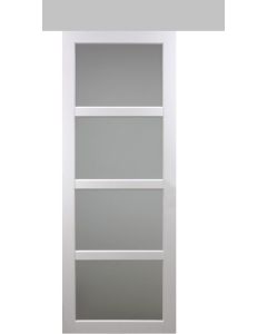 Porte Coulissante Tana blanc Vitrée H204 x L83 + Rail Alu