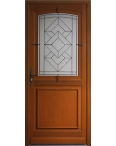 Porte d'entrée Bois Vitrée, Vitrage Transparent, Elma, H,215xl,90 p, droit Côtes Tableau 