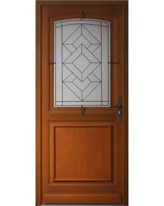 Porte d'entrée Bois Vitrée, Vitrage Transparent, Elma, H,215xl,90  p,gauche Côtes Tableau 