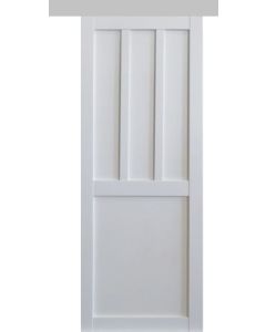 Porte Coulissante Atelier 2 Panneaux Blanc Avec Meneaux H204 x L73 + Rail Alu 