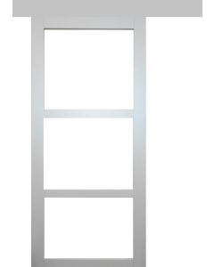 Porte Coulissante Greyria Gris Clair RAL7035 Vitrage transparent H204 x L73 + Rail Alu 