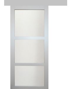 Porte Coulissante Greyria Gris Clair RAL7035 Vitree H204 x L83 + Rail Alu et 2 Coquilles