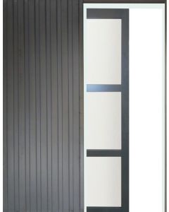 Porte Coulissante Blakeria Vitrée RAL7016 H204 x L83 + SYSTEME de galandage et kit de finition inclus