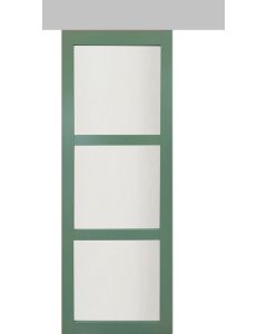 Porte Coulissante Vert Ral 6021 Vitrée H204 x L83 + Rail Alu et 2 coquilles