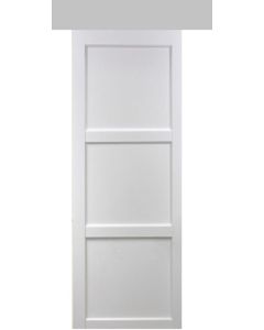 Porte Coulissante Korya Blanc 3 panneaux H204 x L73 + Rail Alu et 2 Coquilles