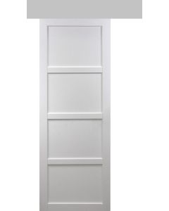 Porte Coulissante Tamera blanc 4 panneaux H204 x L93 + Rail Alu et 2 Coquilles