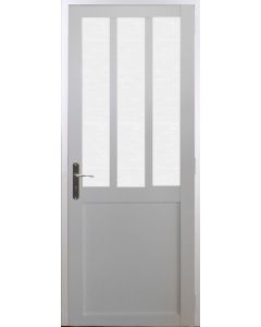 Bloc Porte Atelier BLANC vitre depoli H204 x L83 Poussant Droite Cotes Tableau