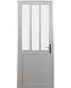 Bloc Porte Atelier BLANC vitre depoli H204 x L83 Poussant Gauche Cotes Tableau