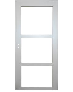 Bloc Porte Greyria Gris Clair RAL7035 Vitrage transparent H204 x L83 Poussant Droite Cotes Tableau