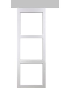 Porte Coulissante Kenya blanc Vitrage transparent H204 x L73 + Rail Alu