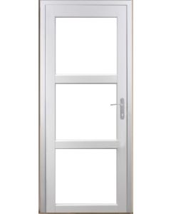 Bloc Porte Kenya Blanc Vitrage transparent H204 x L73 Poussant Gauche Côtes Tableau