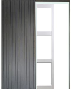 Porte Coulissante Kenya Blanc Vitrage transparent H204 x L73 + SYSTEME Galandage et kit finition inclus