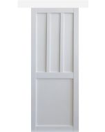 Porte Coulissante Atelier 2 panneaux blanc H204 x L83 + Rail Alu bandeau blanc et 2 Coquilles