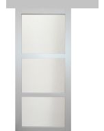 Porte Coulissante Greyria Gris Clair RAL7035 Vitree H204 x L93 + Rail Alu et 2 Coquilles 