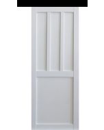 Porte Coulissante Atelier 2 panneaux blanc H204 x L73 + Rail Alu bandeau noir et 2 Coquilles