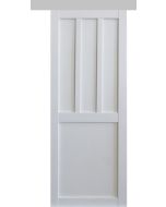 Porte Coulissante Atelier 2 panneaux blanc H204 x L73 + Rail Alu et 2 Coquilles